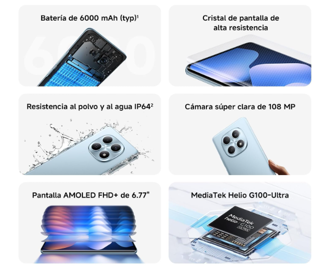 Xiaomi Redmi Note 15 8+256GB AMOLED 108MP Azul Glaciar – Versión ES