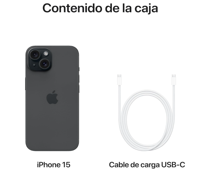 iPhone 15 128GB Negro – Nuevo, Libre y Garantía Oficial