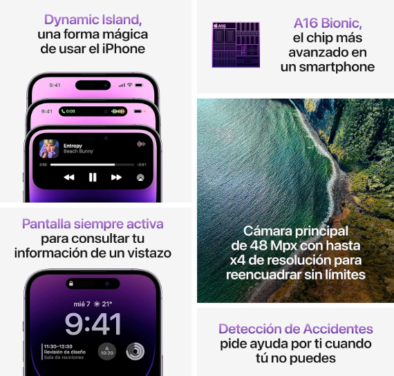 iPhone 14 Pro 128GB Plata – Nuevo, Libre y Garantía Oficial