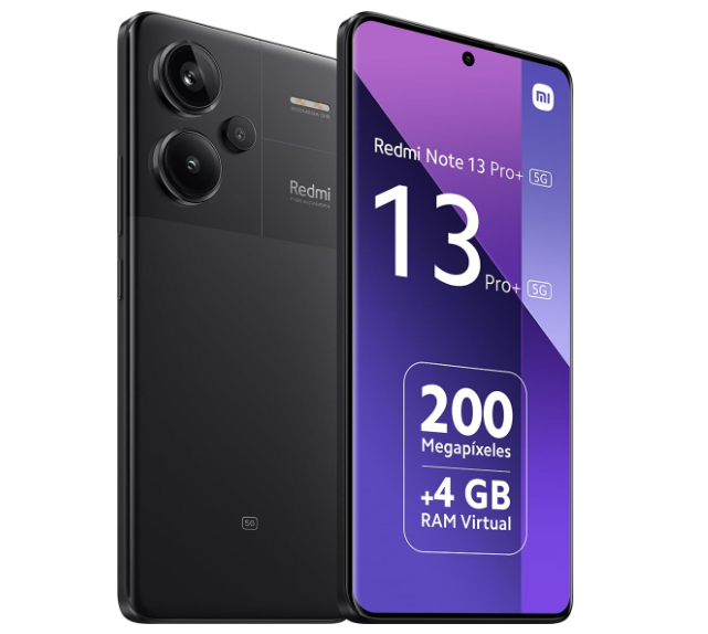 Xiaomi Redmi Note 13 Pro+ 5G 256GB Midnight Black – 8GB RAM, 200MP, AMOLED Curva 120Hz