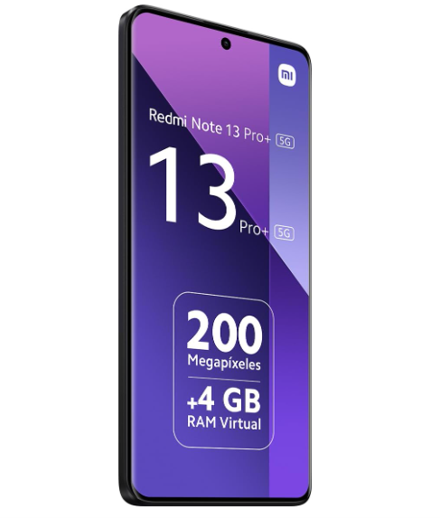Xiaomi Redmi Note 13 Pro+ 5G 256GB Midnight Black – 8GB RAM, 200MP, AMOLED Curva 120Hz