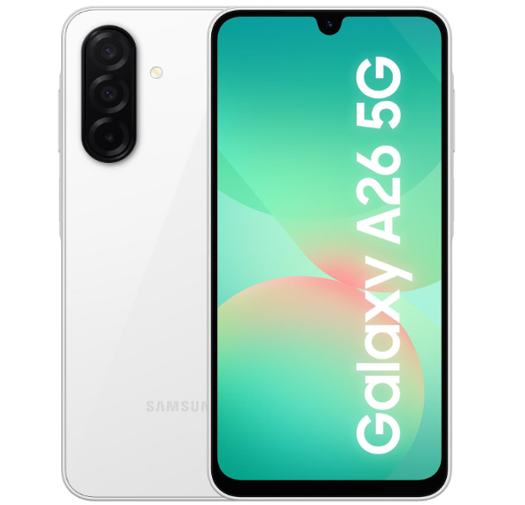 Samsung Galaxy A26 5G 256GB blanco – 6GB RAM, Super AMOLED 6.7”, 50MP, 5000 mAh, Garantía 3+1 Años